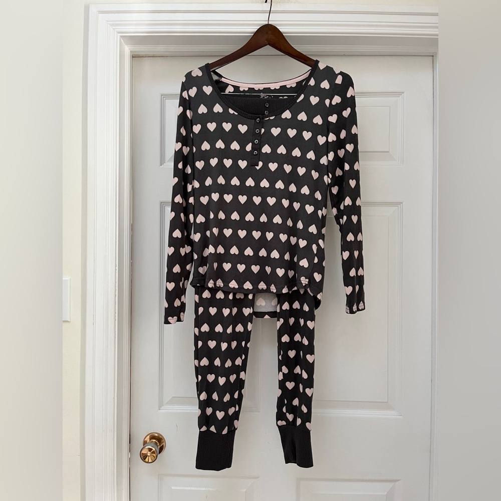 Primark Grey and Pink Heart Pajama Set
